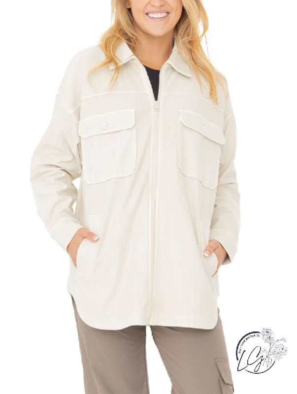 Breeze Blend Shacket Chic Square Blouse