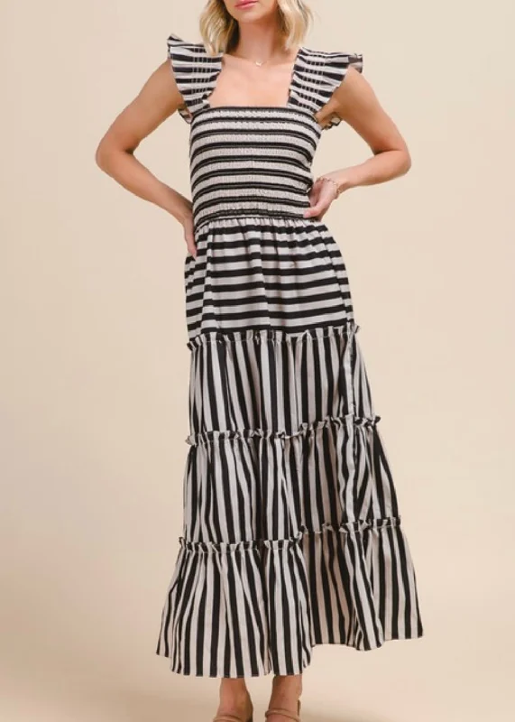 Celine Stripe Maxi Dress Classic Solid Maxi Dress