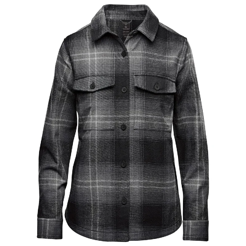 Stormtech Women's Carbon/Black Highland Plaid Shacket Smart Business Blouse