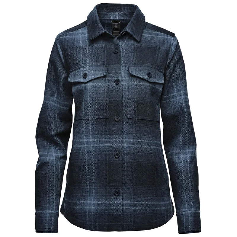 Stormtech Women's Midnight/Dusk Highland Plaid Shacket Loose Oversized Blouse