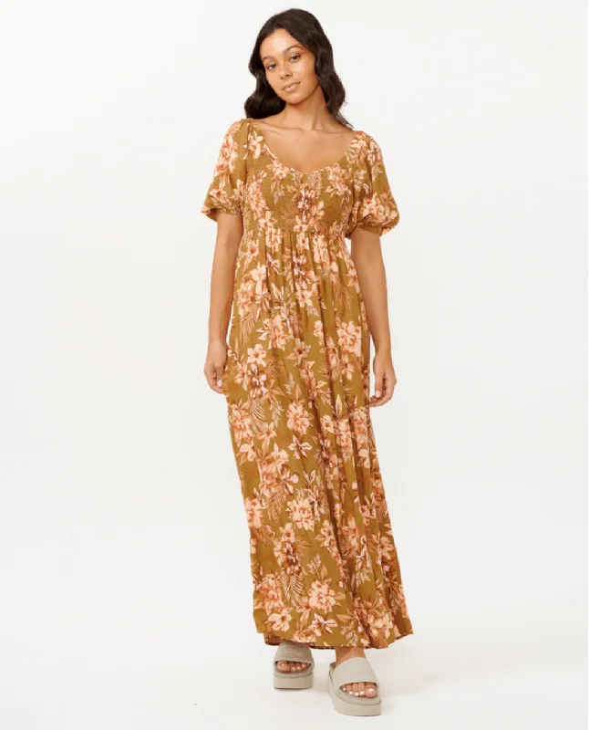 Desert Dreams Maxi Dress - Bronze Elegant Maxi Dress with Slit