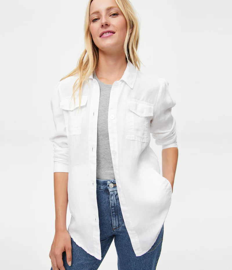 Jay Linen Shacket Chic Square Blouse