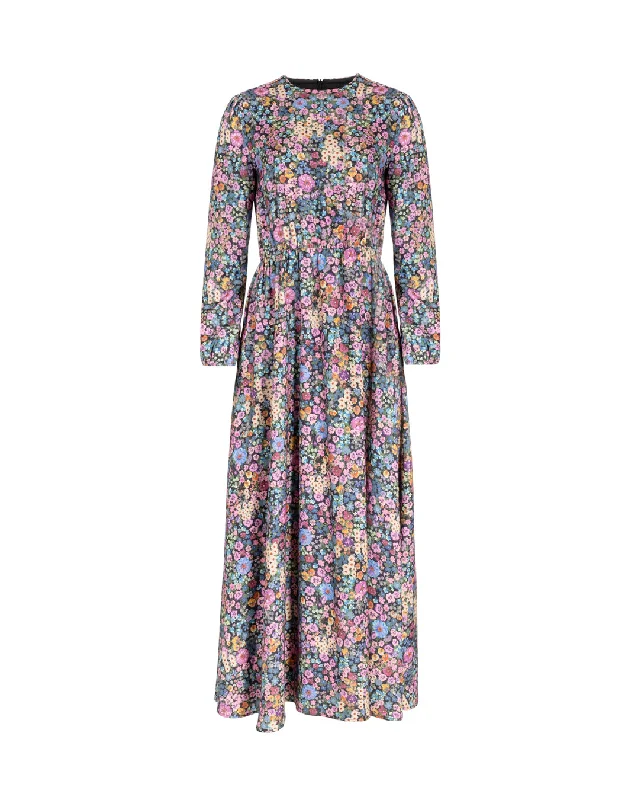 Ladies Floral A-Line Maxi Dress Fashionable Chiffon Maxi Dress