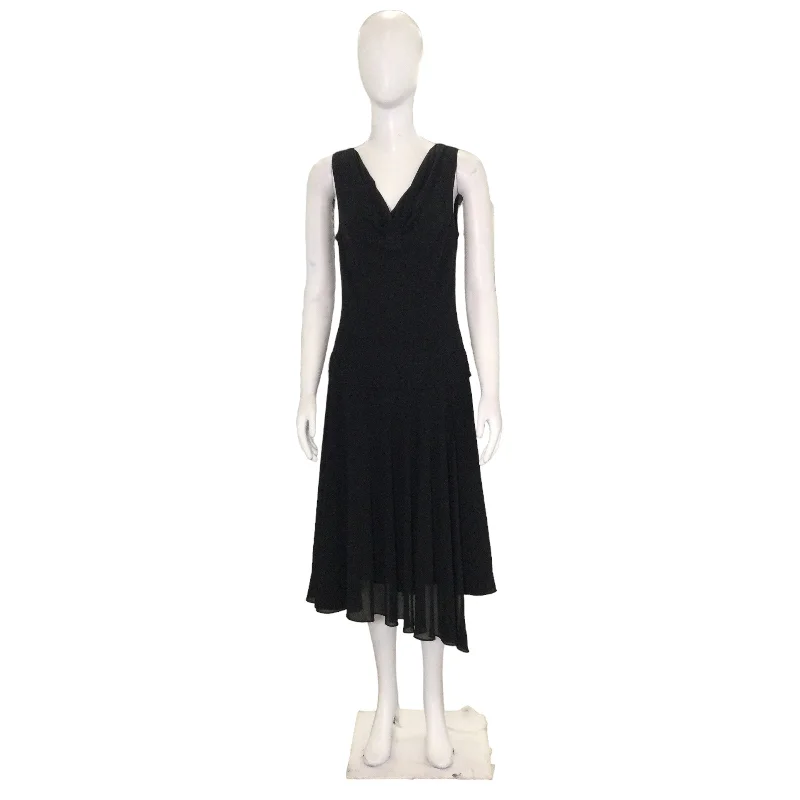 LIZ CLAIBORNE BLACK MAXI DRESS - 6 Trendy Short Sleeve Maxi Dress