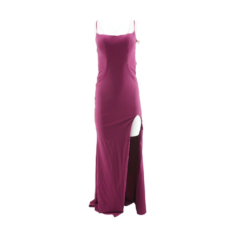 Magenta Solid Maxi Dress Chic Sleeveless Maxi Dress