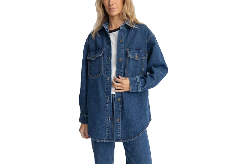 OVERSIZED DENIM SHACKET Loose Oversized Blouse