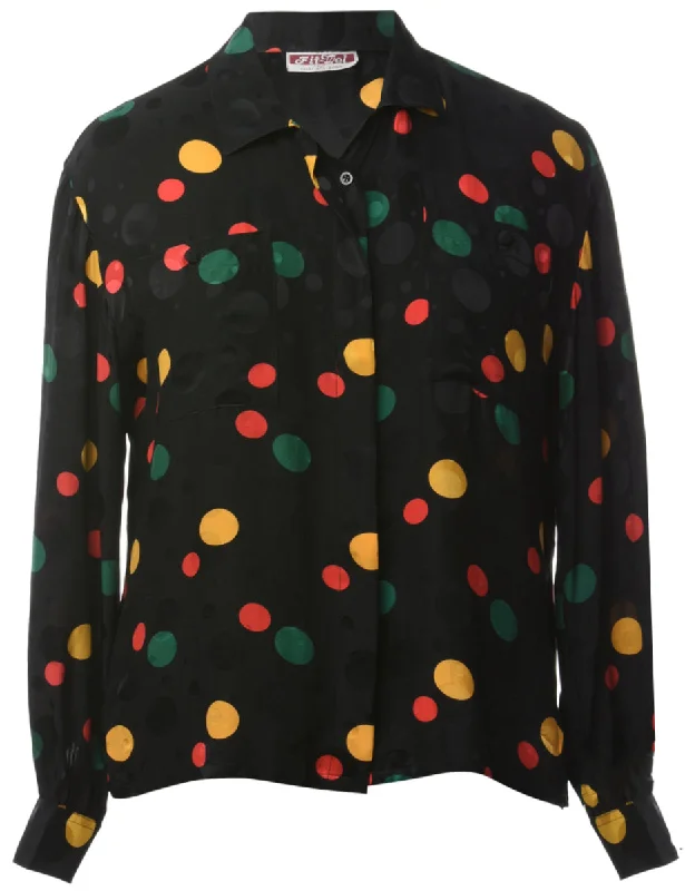 Polka Dot Blouse - L Sleeveless Summer Blouse