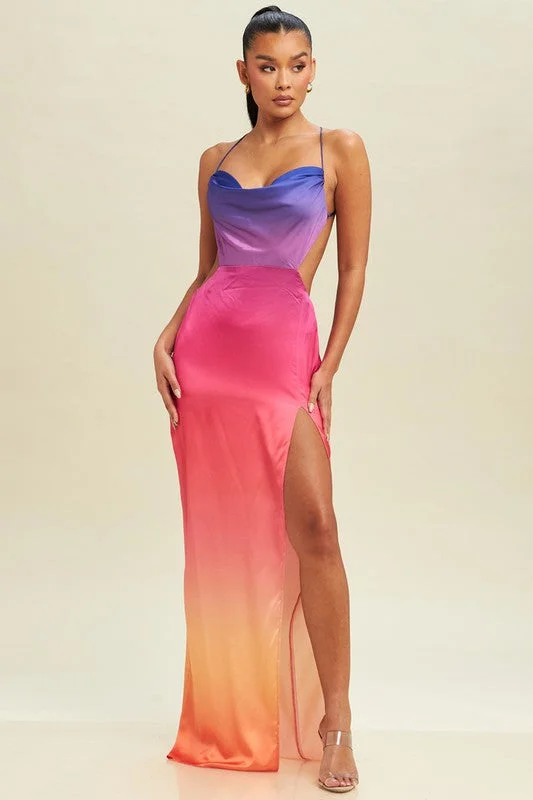 Ride Off Into The Sunset Ombre Maxi Dress Trendy Maxi Dress with Straps