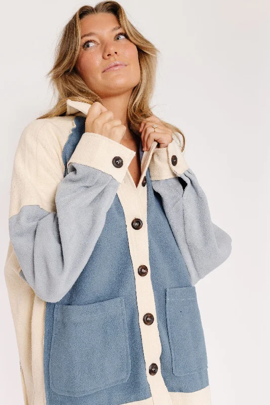 Rodeo Shacket in Denim Vintage Lace Blouse