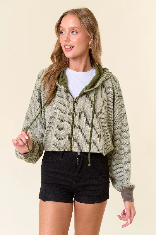 Rookie Move Two Tone Cropped Shacket Pastel Color Blouse