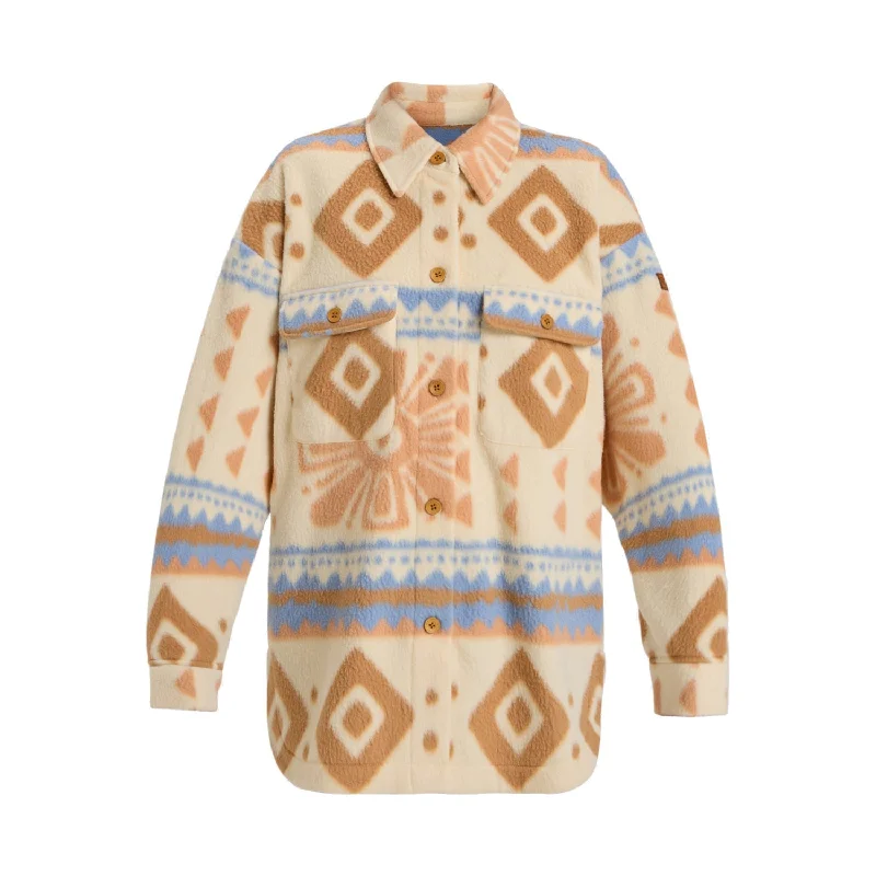 Roxy Morning Crush Polar Shacket Asymmetric Hem Blouse