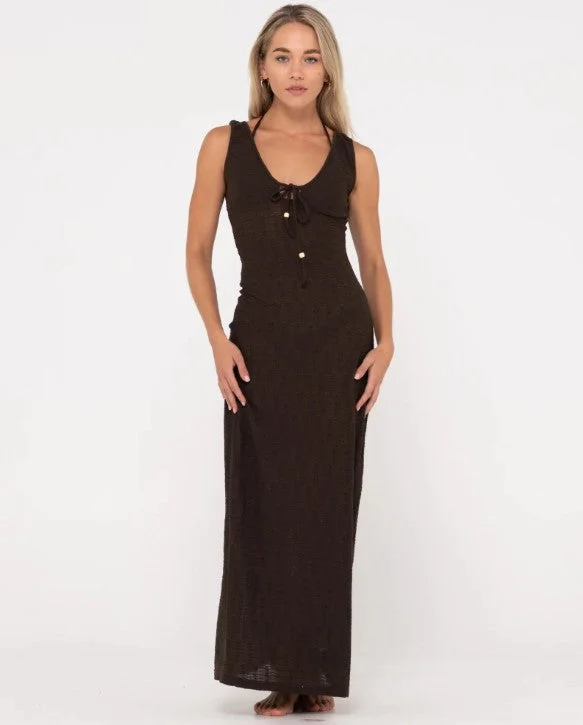 Rusty Vita Sheer Knit Maxi Dress - Sum24 Comfortable Flowy Maxi Dress