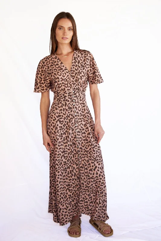 Sadie Maxi Dress in Animal blush Classic Solid Maxi Dress