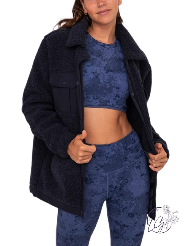 Sherpa Snap-On Shacket with Pockets Backless Summer Blouse