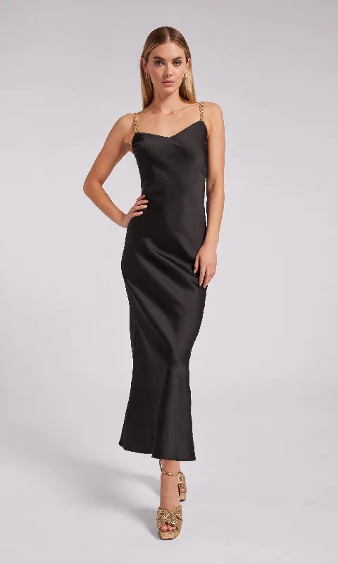 Monica Satin Maxi Dress Stylish A-Line Maxi Dress