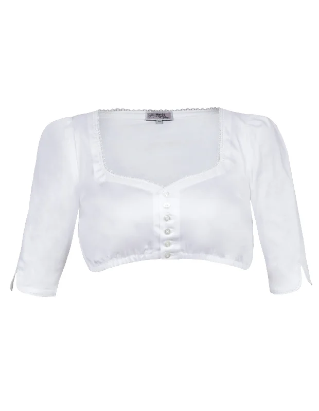 Sweetheart Blouse with Straight Sleeves & Buttons Everyday Stylish Blouse