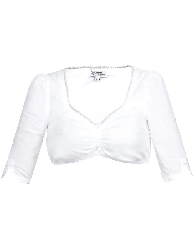 Sweetheart Blouse with Straight Sleeves Elegant Embroidery Blouse