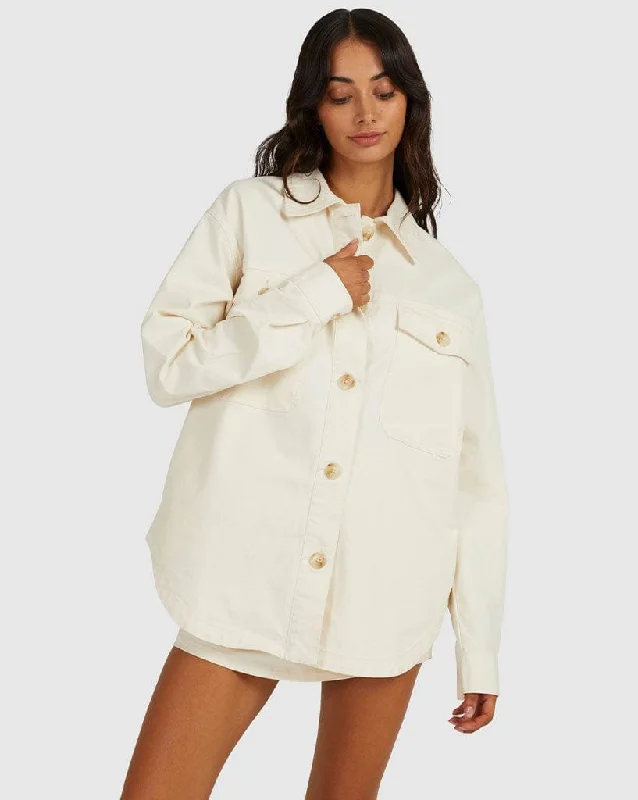 Twill Shacket Everyday Stylish Blouse