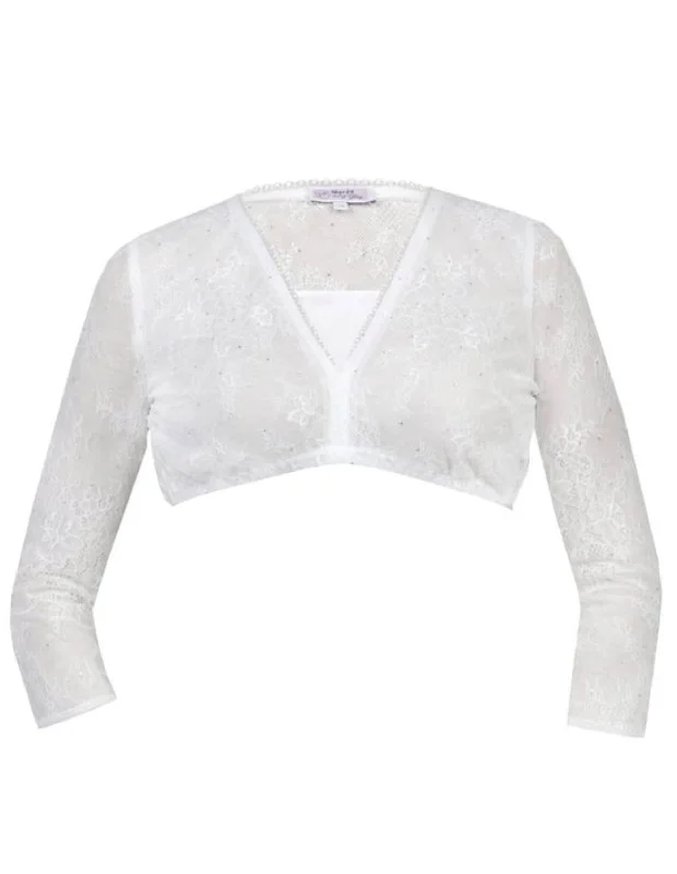 V-Neck Lace Sparkle Dirndl Blouse Soft Knit Blouse