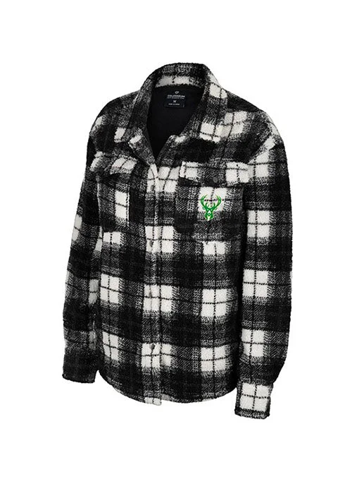 Women's You Want To Milwaukee Bucks Shacket Elegant Embroidery Blouse