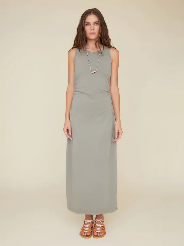 Xirena - Pia Sleeveless Maxi Dress In Olive Sprig Stylish Maxi Dress with Pleats