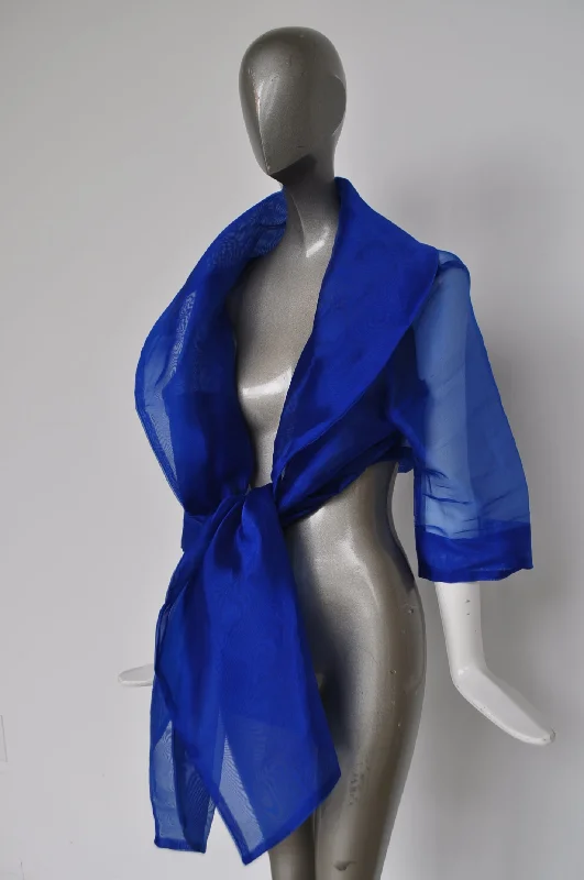 Avantgarde Gauze blouse vibrant blue color Classic Striped Blouse