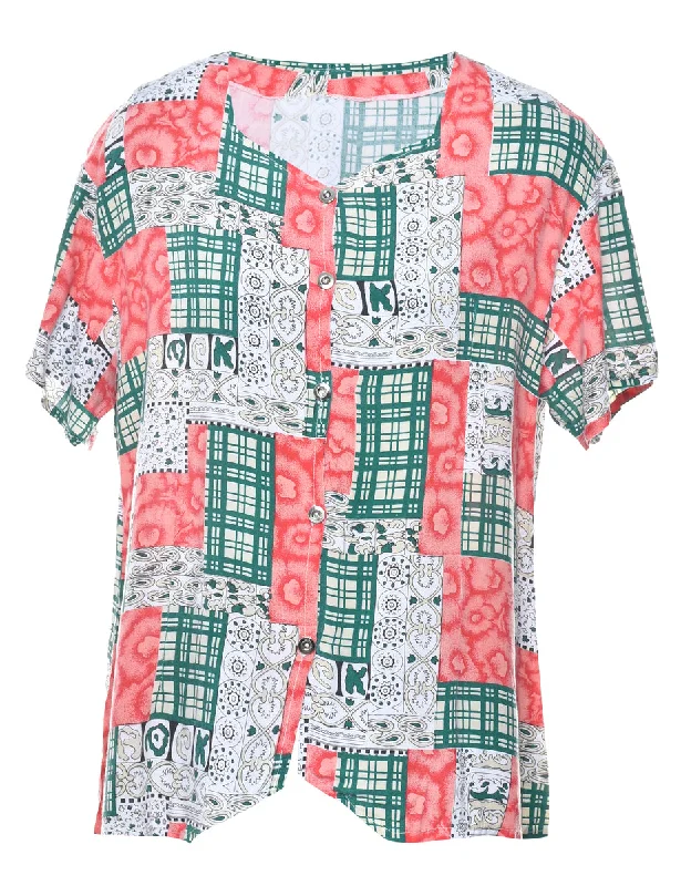 Multi-colour Floral Blouse - L Side Tie Blouse