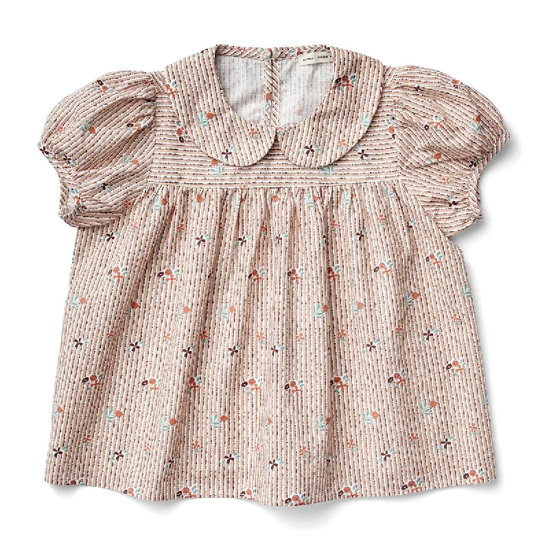 Nellie Blouse in  Flower Ribbon Print by Soor Ploom Backless Summer Blouse
