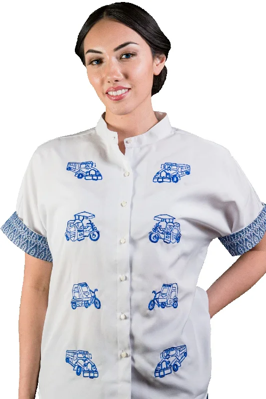 VAT04 - Anthologie - Women's Jeepney & Tricycle Blouse Chic Sleeveless Blouse