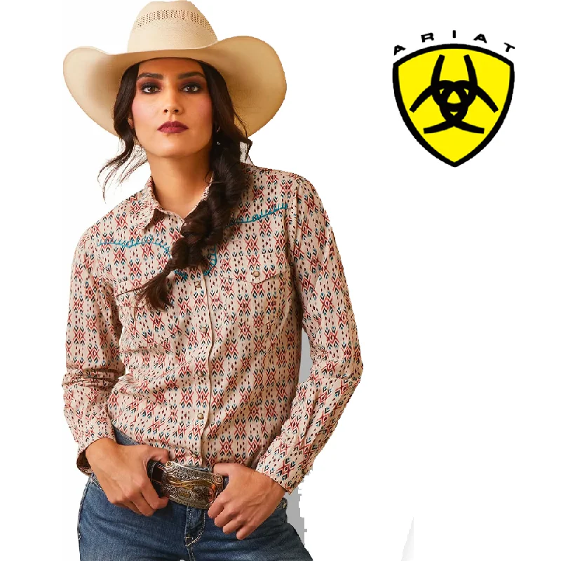 ARIAT Women's SNP Real Snap LS Shirt 10043685 Zippered Front Buttoned Front Snap Front