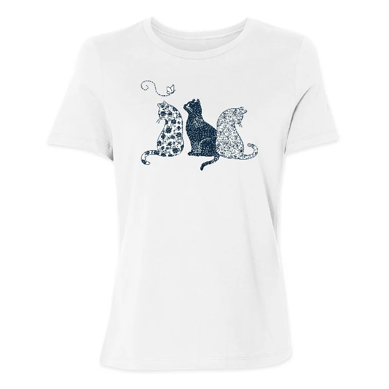 Fancy Cats Women's T-Shirt Ribbed T-Shirt High Neck Heavyweight