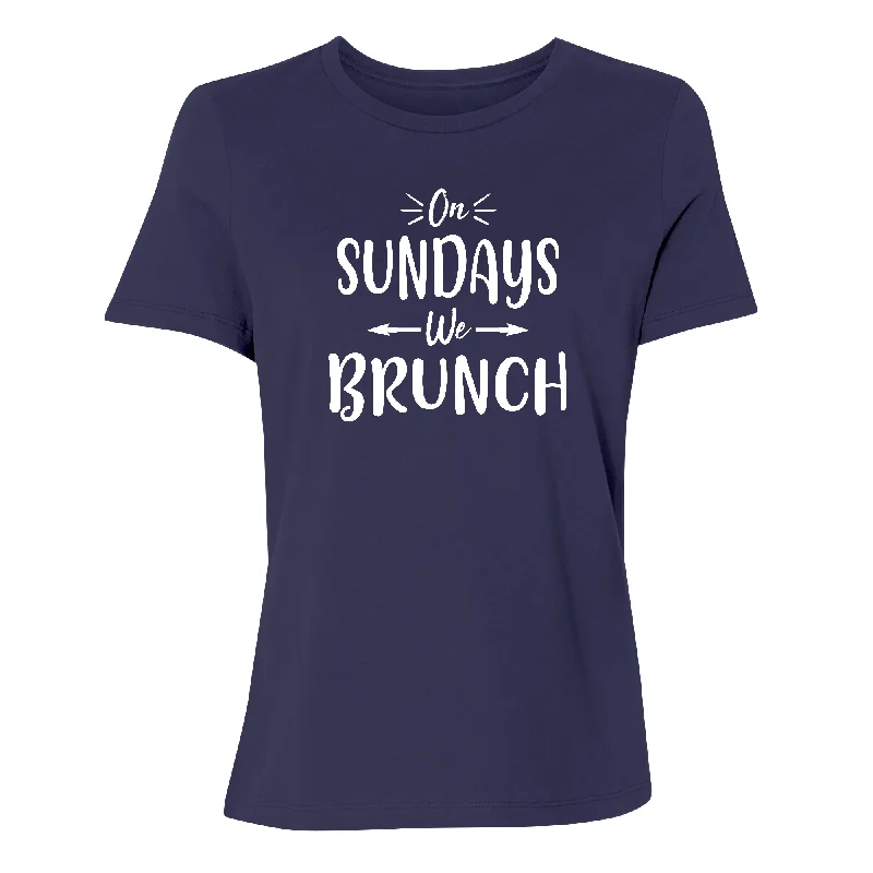 We Brunch Women's T-Shirt Mesh Blend Leather Blend Suede Blend