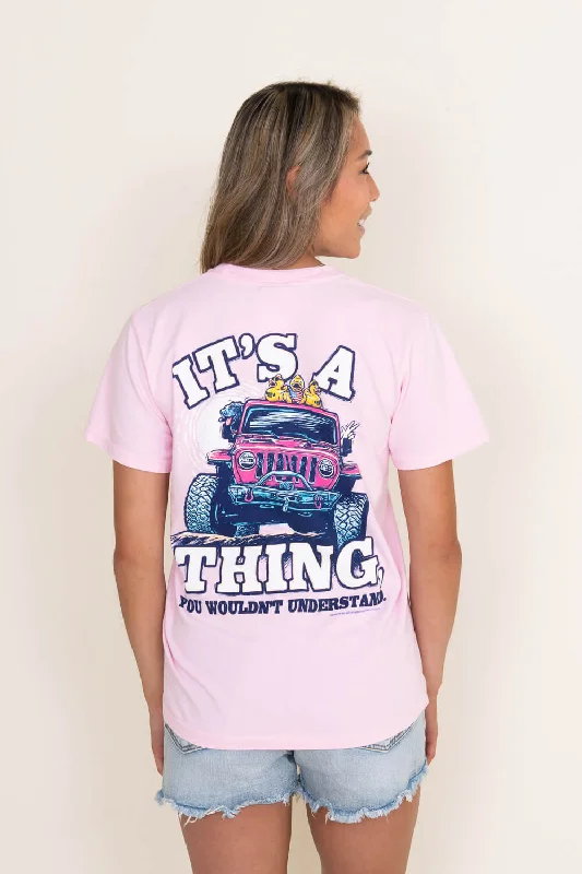 Jeep Thing T-Shirt in Pink | 3086-BLOSSOM Cotton Fabric Linen Fabric Terry Fabric