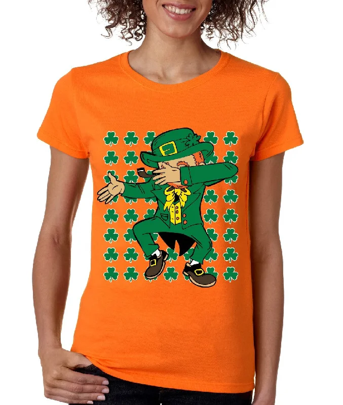 Dabbing Irish Leprechaun St patrick women t-shirt Chenille Fabric Brocade Fabric Lace Fabric