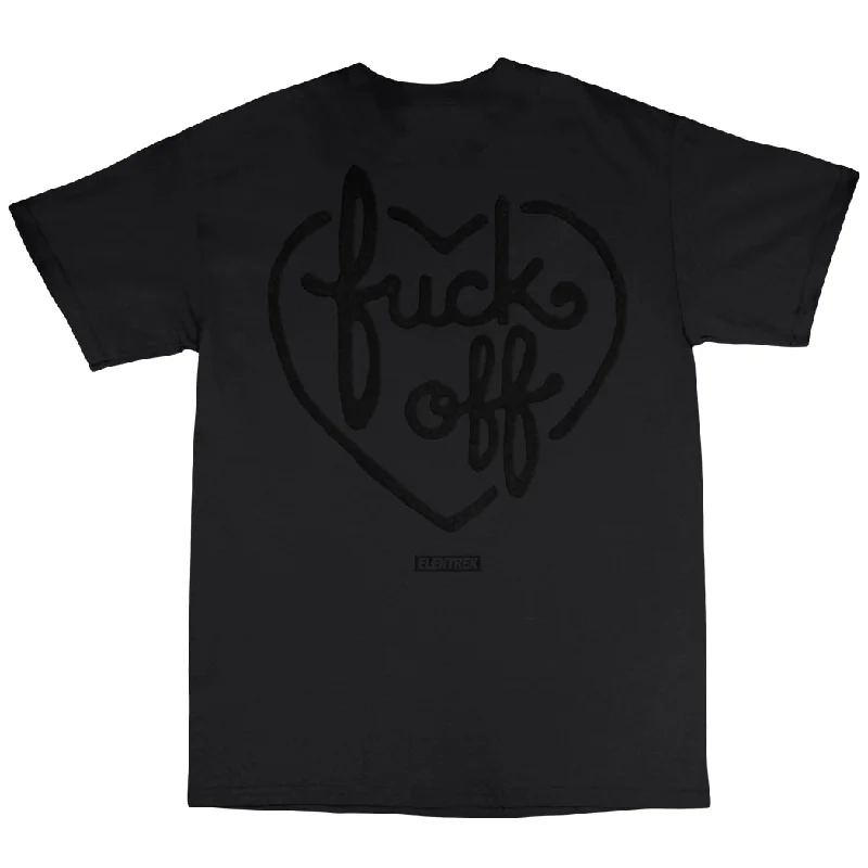 Fuck Off - Black Puff T-shirt Faux Fur Fabric Real Fur Fabric Shearling Fabric