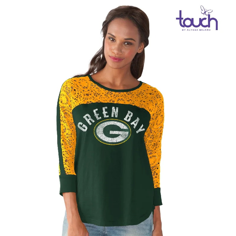 TOUCH by Alyssa Milano Green Bay Packers Play-off Tee Jersey Fabric Tulle Fabric Batik Fabric