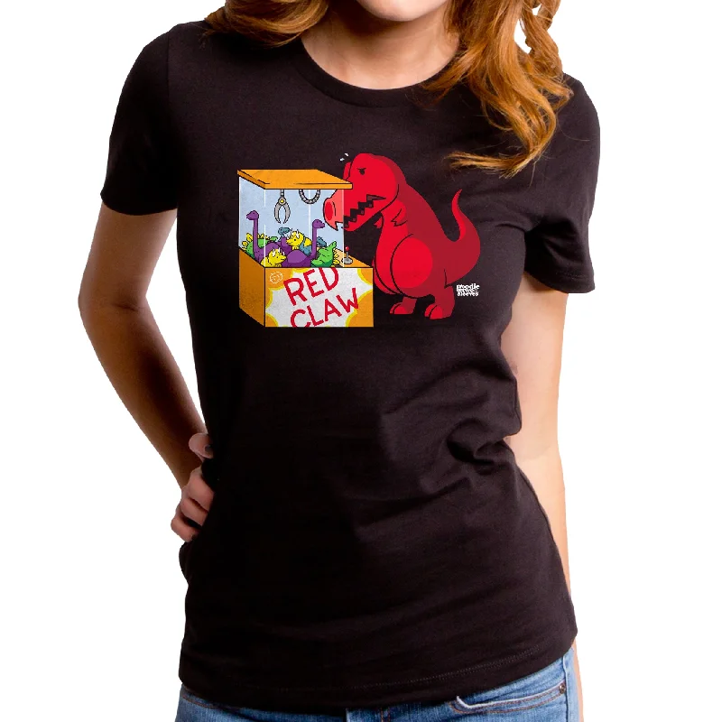 Crane Game Dino Women's T-Shirt Lace Blend Ribbed Blend Corduroy Blend