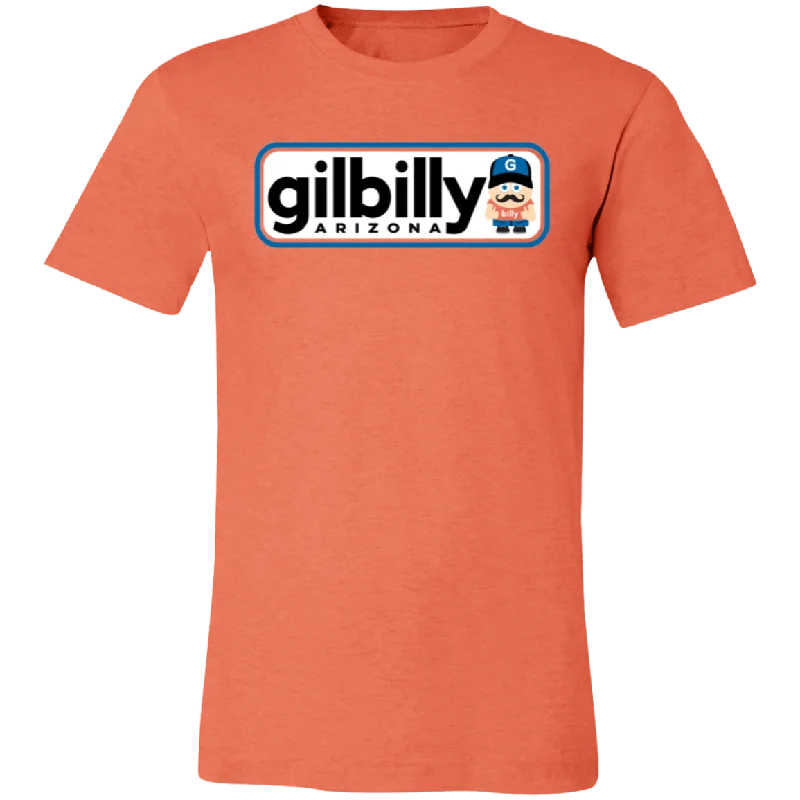 Unisex Crew Neck Shirt | Gilbilly Logo | Heather Orange Oversized T-Shirt Spandex breathable