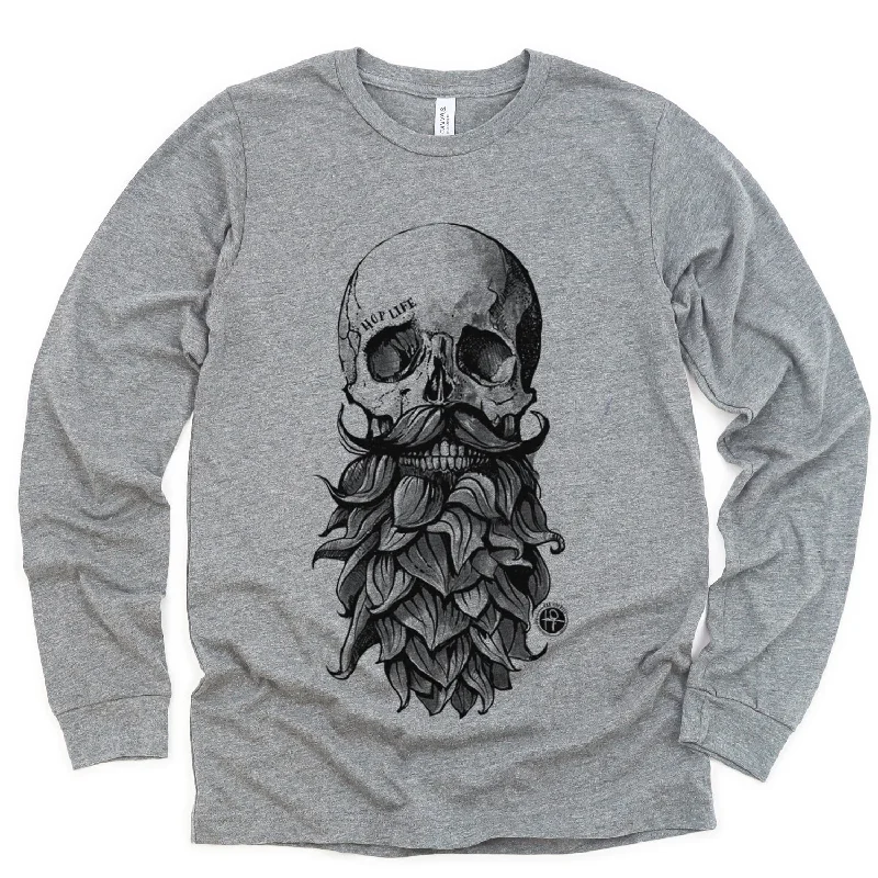 Hop Life Skull Long Sleeve T-Shirt: Crafted for Connoisseurs Jersey Fabric Tulle Fabric Batik Fabric