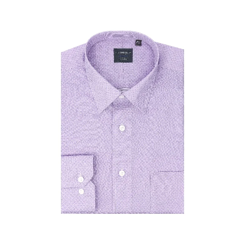 Leo Chevalier Light Mauve Non Iron Dress Shirt Mesh Fabric Canvas Fabric Denim Fabric