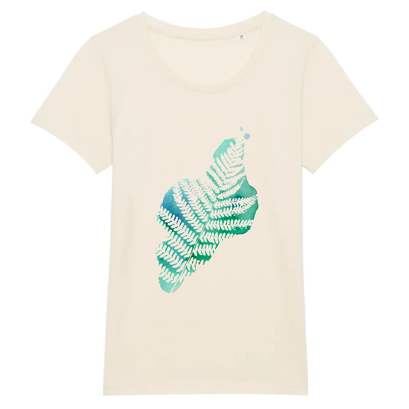 Ptéridophyte | T-shirt Femme 100% Coton BIO - EXPRESSER Fleece Fabric Down Fabric Feather Fabric