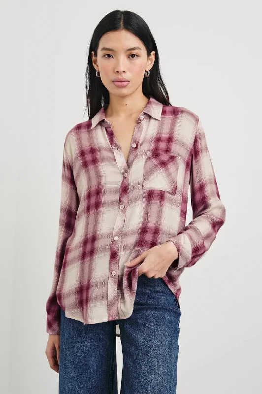 Rails - Hunter shirt in Faded Plum Beaded Sequined Faux Fur