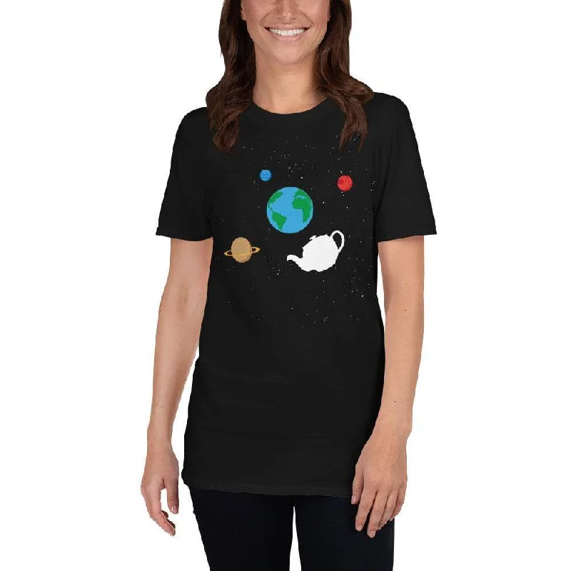 Russell's Teapot Floating in Space - Premium T-Shirt Welt Pockets Slit Pockets