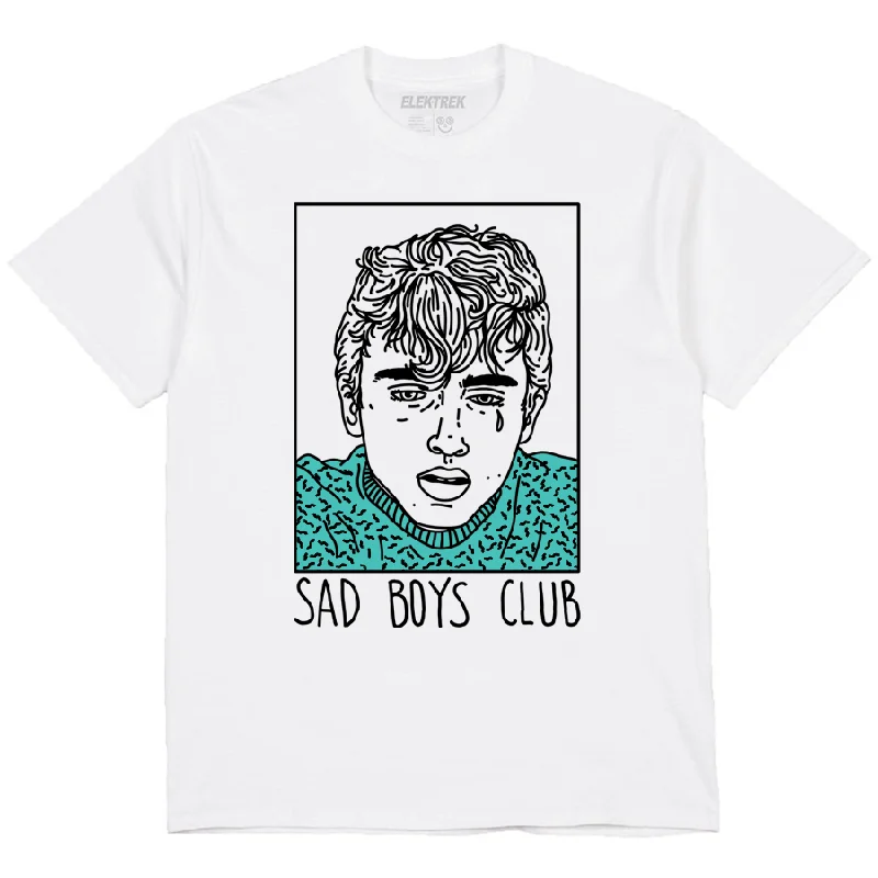 Sad Boys Club (Timothée Chalamet) - White T-Shirt Silk Blend Satin Velvet