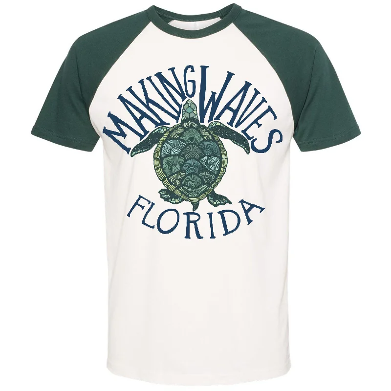 Sea Turtle Florida Raglan Tee Zippered Buttoned Snapped