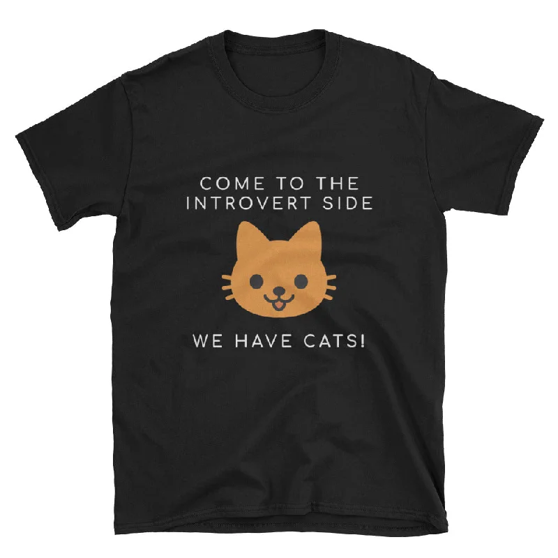 "We Have Cats" Short-Sleeve Unisex T-Shirt (Black/Navy) Satin Blend Silk Blend Wool Blend