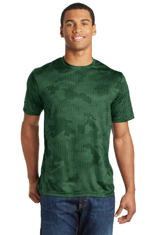 Sport-Tek CamoHex Tee. ST370 Print Jacquard Patchwork