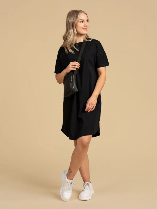 Noki T-Shirt Dress Black Iron Safe Non-Iron Wrinkle Free