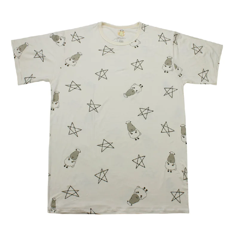 Unisex Short Sleeve T-Shirt Yellow Big Star & Sheepz Hooded Caped Shawl Collar