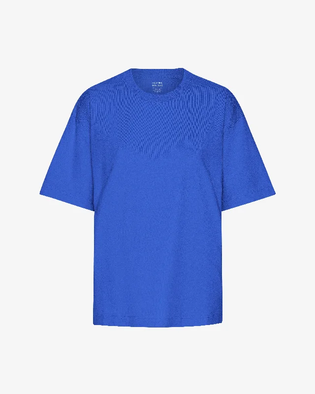 Oversized Organic T-Shirt - Sapphire Blue Front Pockets Side Pockets Patch Pockets